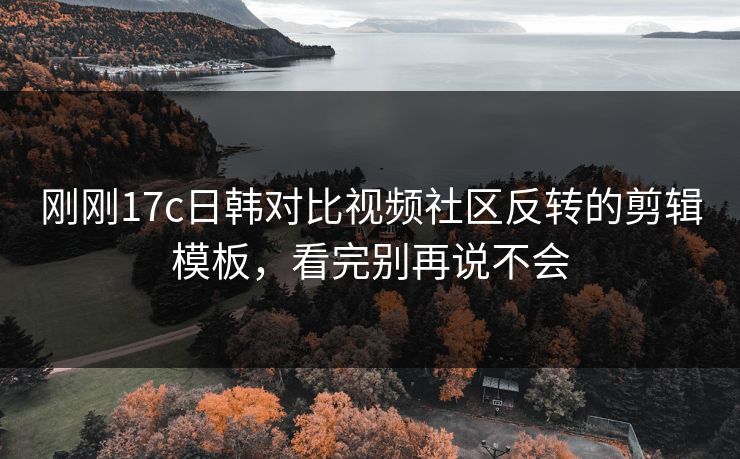 刚刚17c日韩对比视频社区反转的剪辑模板，看完别再说不会
