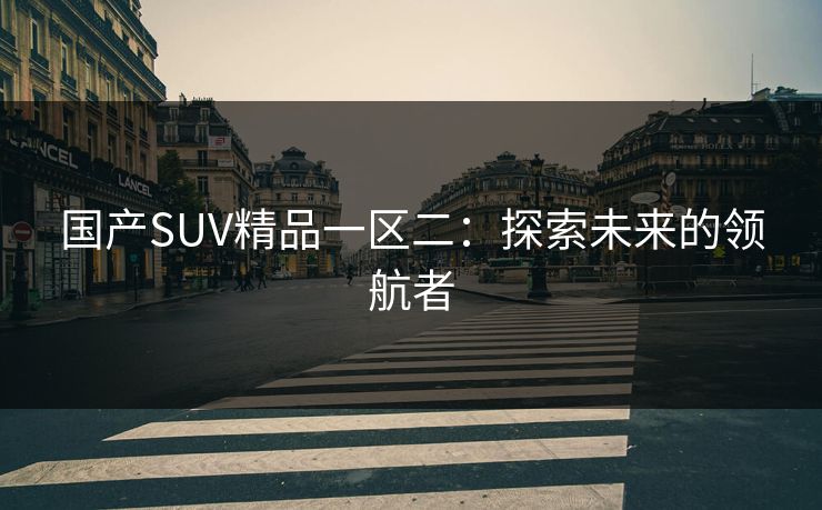 国产SUV精品一区二：探索未来的领航者